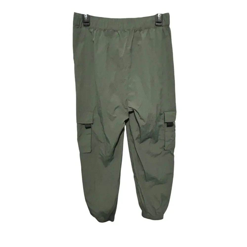 Indigo Rising Cargo Jogger Sweatpants Olive Green Drawstring Pants Womens